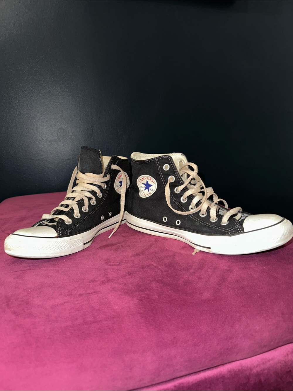 Converse Chuck Taylor All Stars Black High Top Sneakers with White Soles